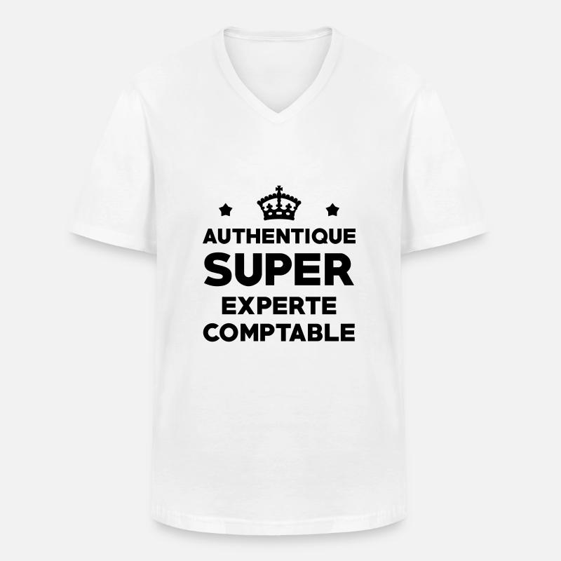 Expert Comptable / Comptabilité / Comptable / - T-shirt col V Homme - blanc