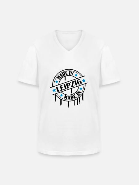 made_in_leipzig_02 - Männer-T-Shirt mit V-Ausschnitt - Weiß