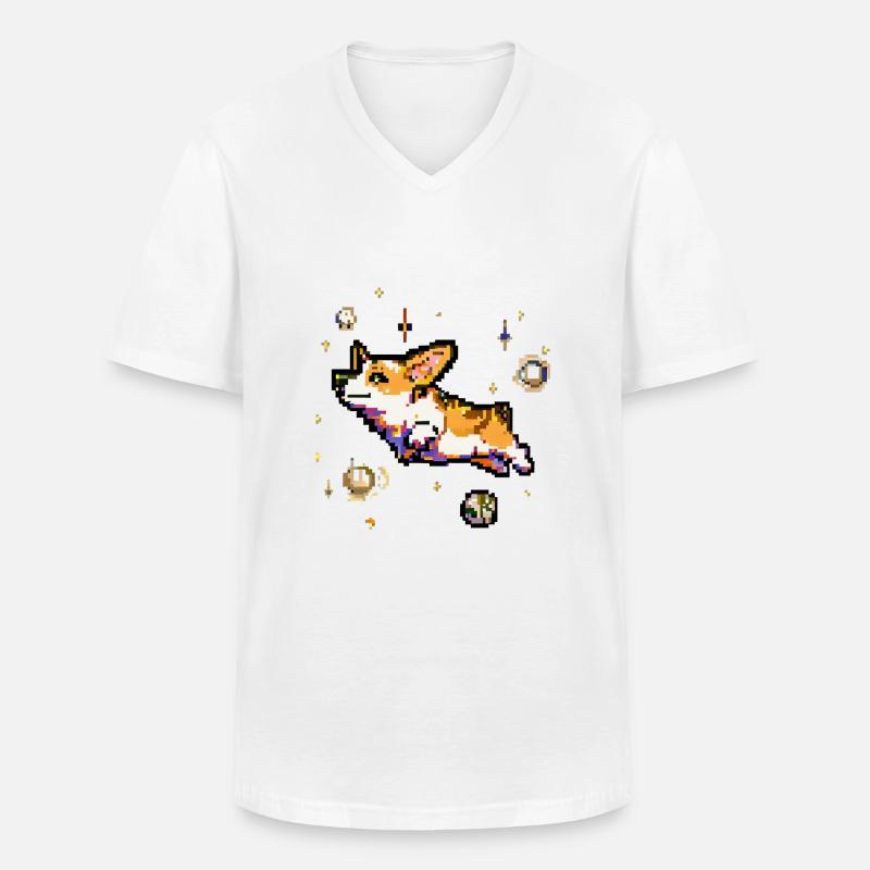 corgi - Männer-T-Shirt mit V-Ausschnitt - Weiß