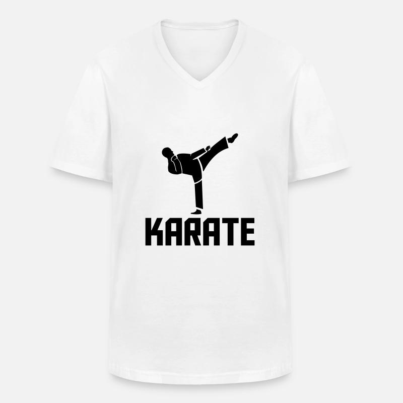 karate - Männer-T-Shirt mit V-Ausschnitt - Weiß