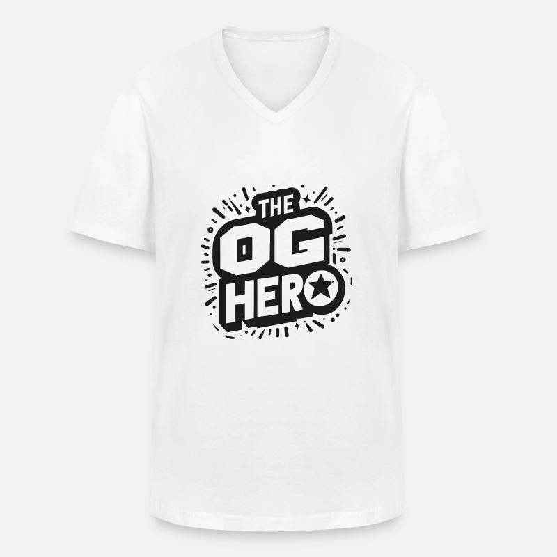 Der OG-Held - Männer-T-Shirt mit V-Ausschnitt - Weiß