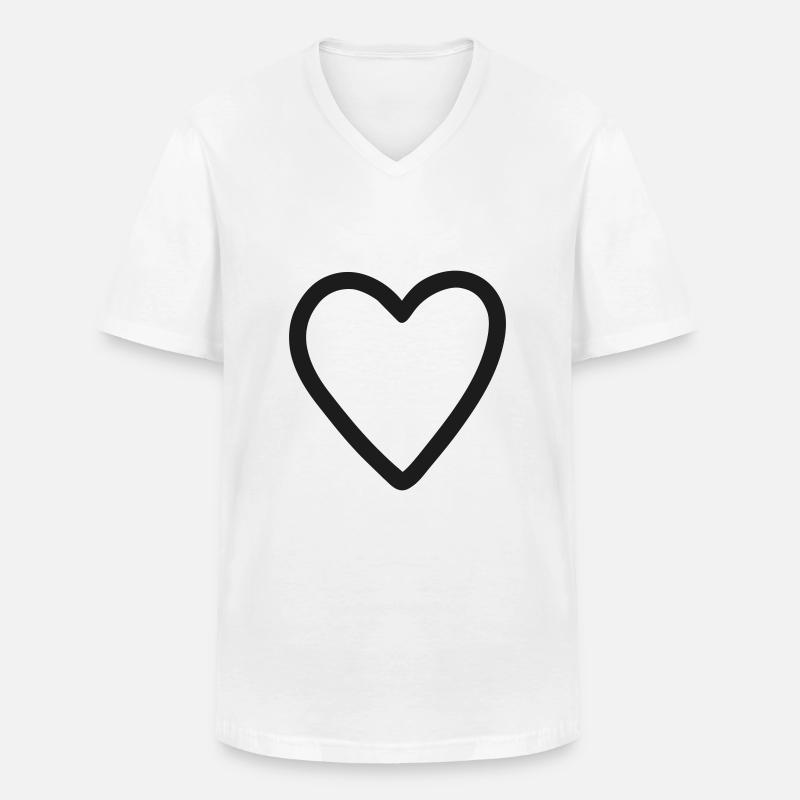 Herz Icon Zeichen - Männer-T-Shirt mit V-Ausschnitt - Weiß