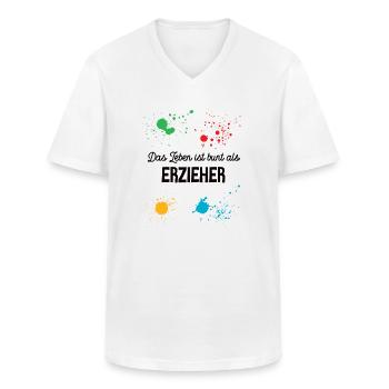 Erzieher Pädagoge Kindergarten Kindergärtner - Männer-T-Shirt mit V-Ausschnitt - Weiß - Vorne - AI Model Male 185 light (185cm)