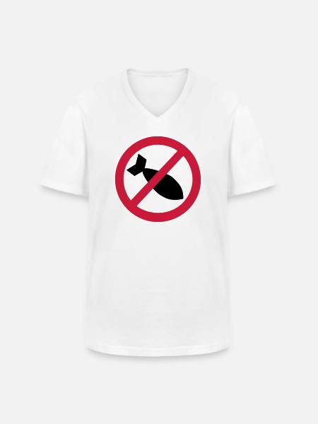 bomb - Men's V-Neck T-Shirt - white