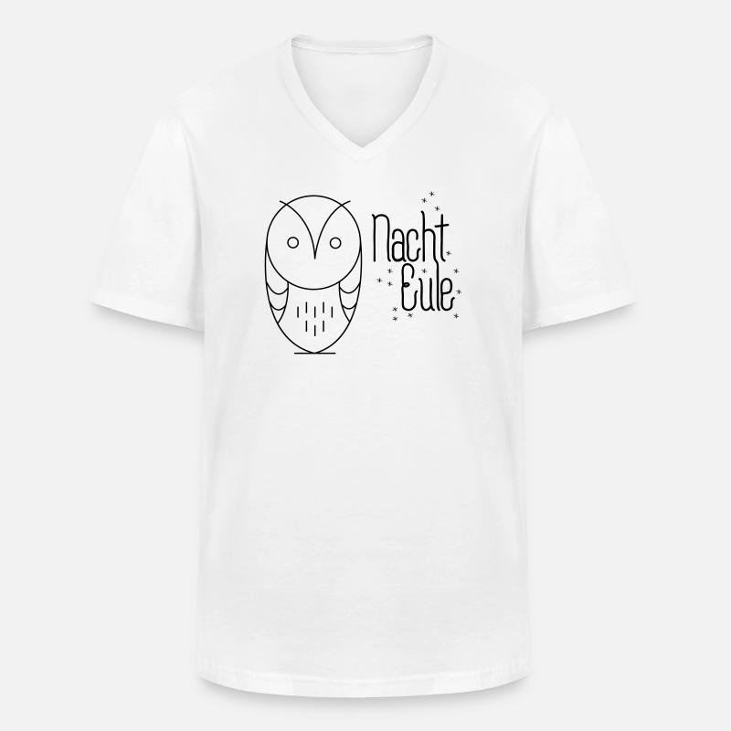 Nachteule - Männer-T-Shirt mit V-Ausschnitt - Weiß