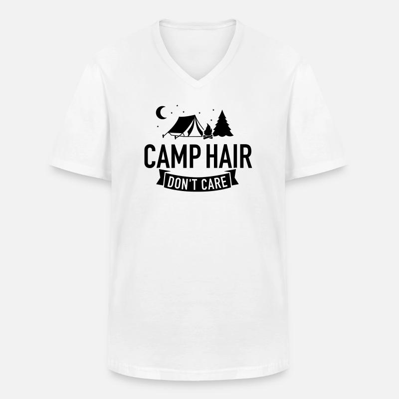 Camping - Männer-T-Shirt mit V-Ausschnitt - Weiß