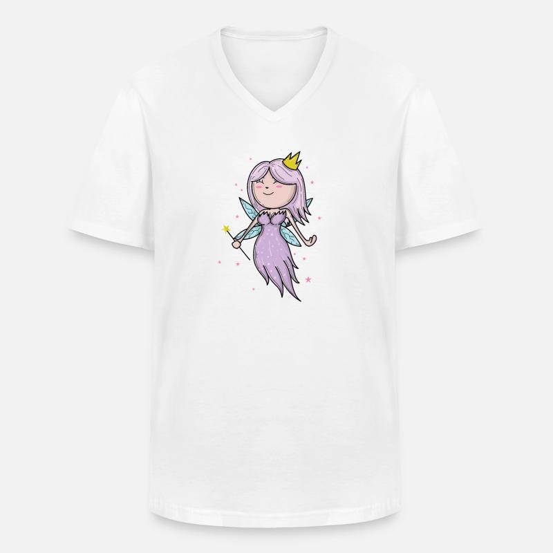 Prinzessin als Fee Tochter - Männer-T-Shirt mit V-Ausschnitt - Weiß