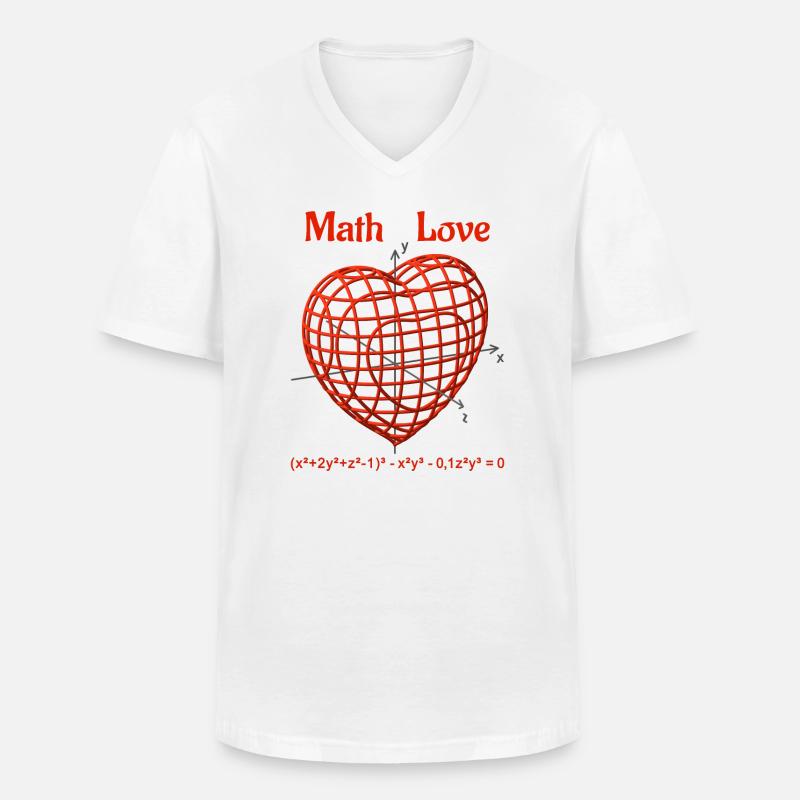 Heart Function 3D – Math Love - Men's V-Neck T-Shirt - white