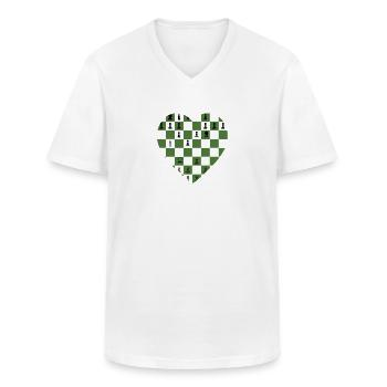Jeu de société Chess Love Heart Brain Teaser - T-shirt col V Homme - blanc - Devant - AI Model Male 185 light (185cm)