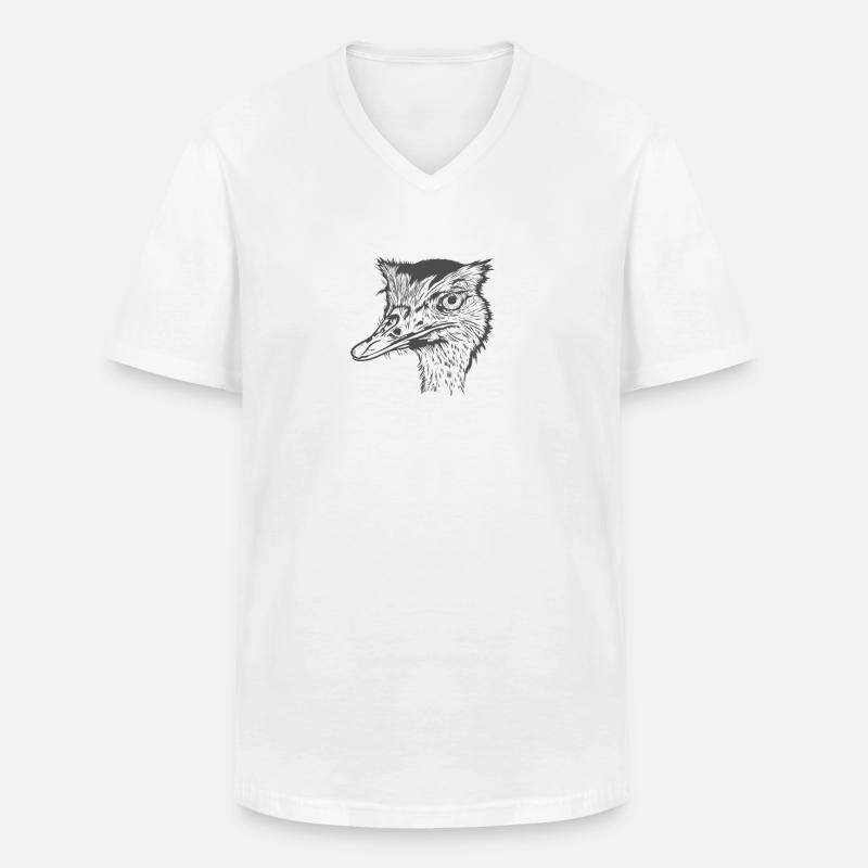 Straußenkopf Laufvogel Savanne - Männer-T-Shirt mit V-Ausschnitt - Weiß