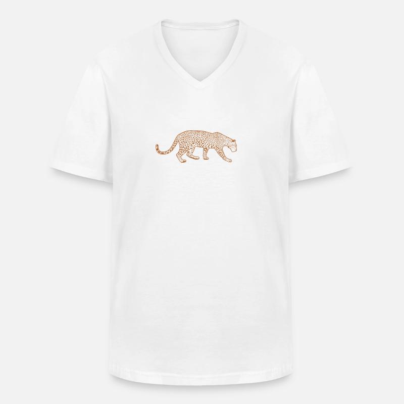 Leopard Raubkatze Afrika - Männer-T-Shirt mit V-Ausschnitt - Weiß