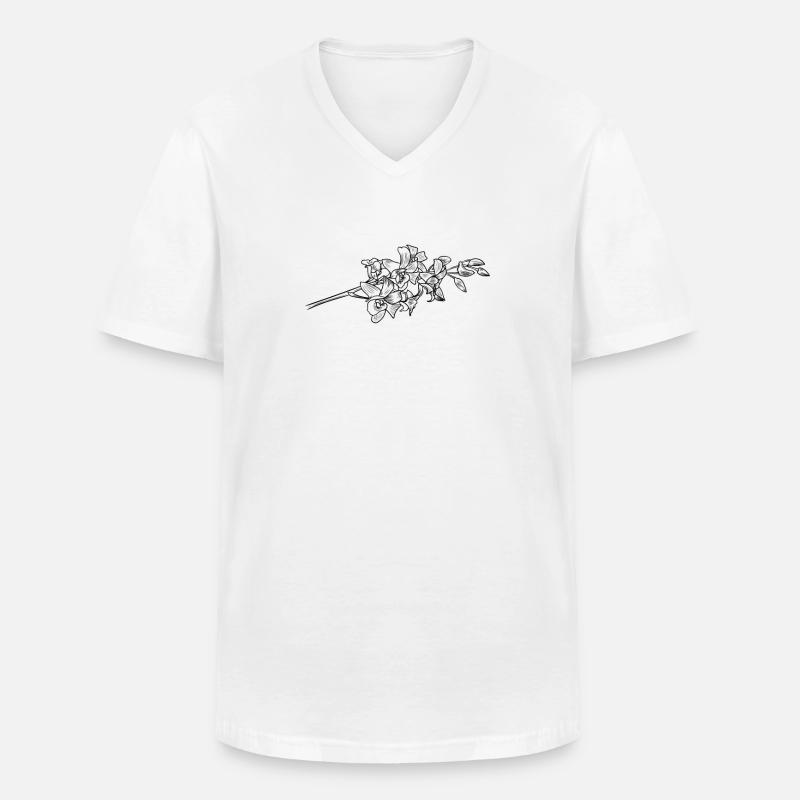 Orchidee Blüte Blume Duft - Männer-T-Shirt mit V-Ausschnitt - Weiß