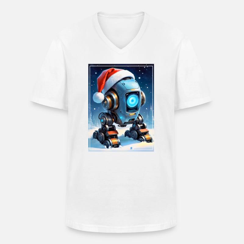 Winterlandschaft Robot 1.13 - Männer-T-Shirt mit V-Ausschnitt - Weiß