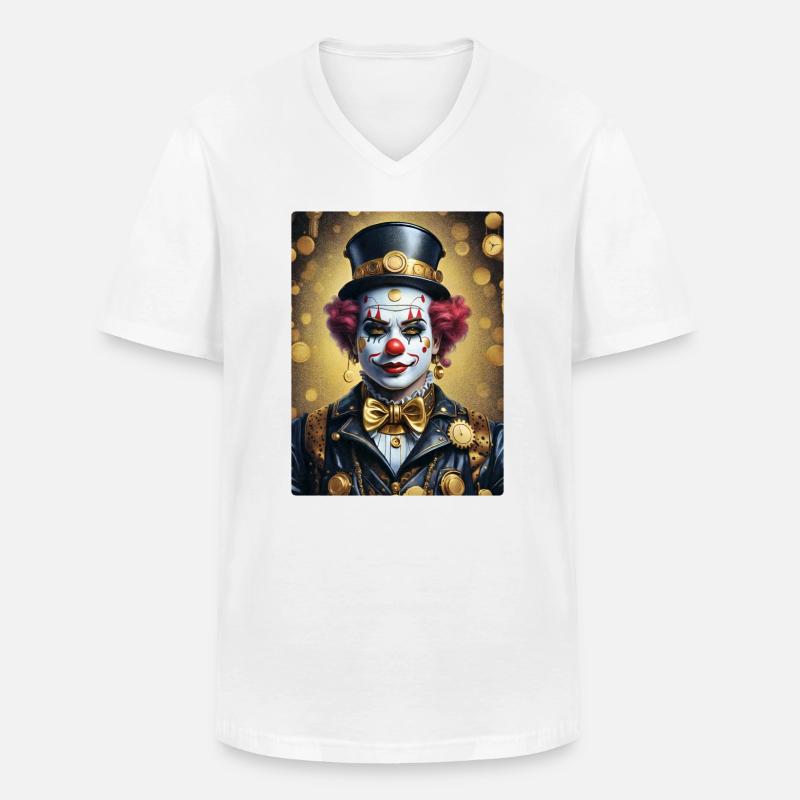 Steampunk Clown 1.7 - Männer-T-Shirt mit V-Ausschnitt - Weiß