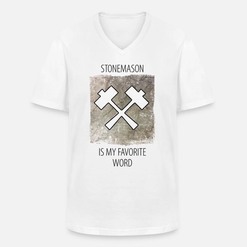 Steinmetz Steinbildhauer Spruch - Männer-T-Shirt mit V-Ausschnitt - Weiß