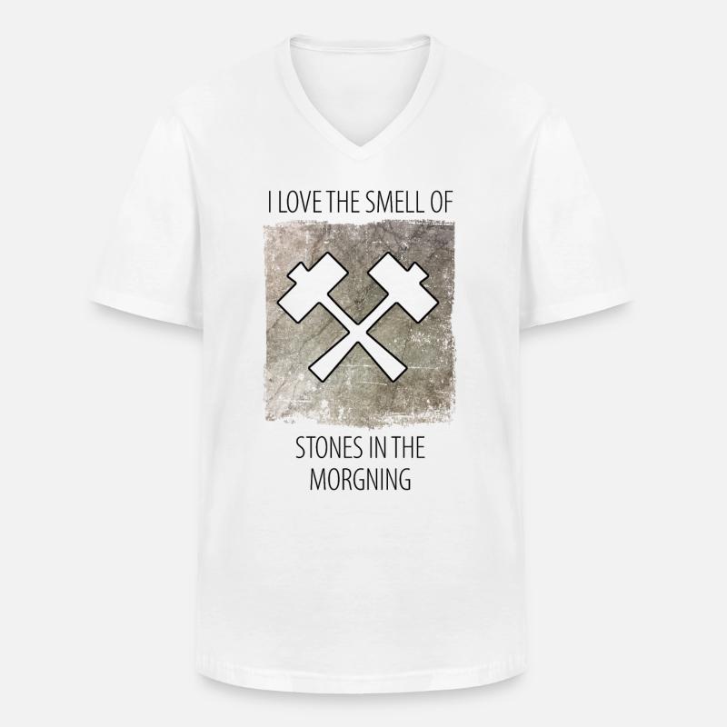 Steinmetz Steinbildhauer Spruch - Männer-T-Shirt mit V-Ausschnitt - Weiß
