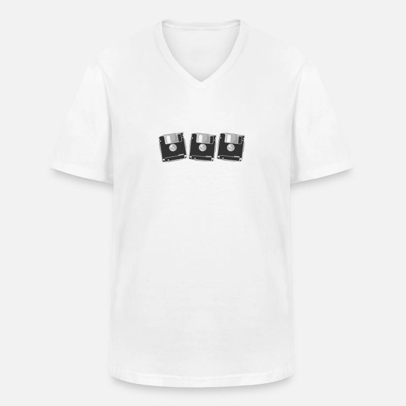 Retrospeichermodule Disketten - Männer-T-Shirt mit V-Ausschnitt - Weiß