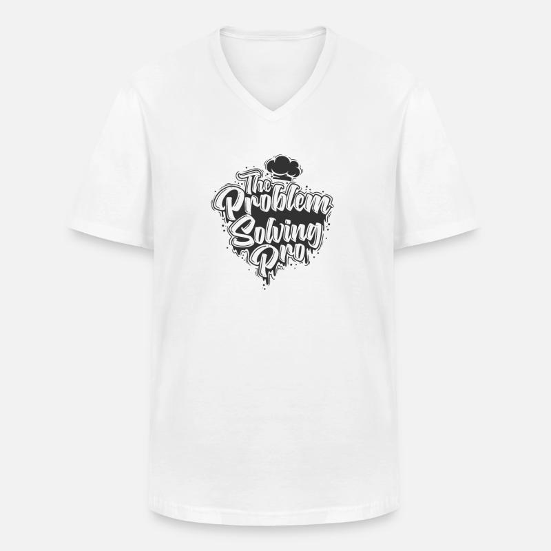 The Problem-Solving Pro - Männer-T-Shirt mit V-Ausschnitt - Weiß