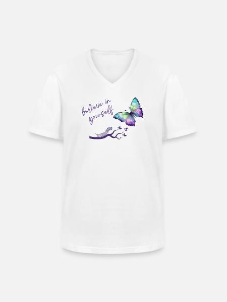 BELIEVEINYOURSELF! - Männer-T-Shirt mit V-Ausschnitt - Weiß