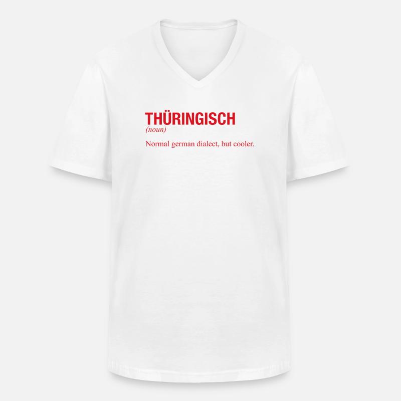 THÜRINGISCH Thüringen - Männer-T-Shirt mit V-Ausschnitt - Weiß