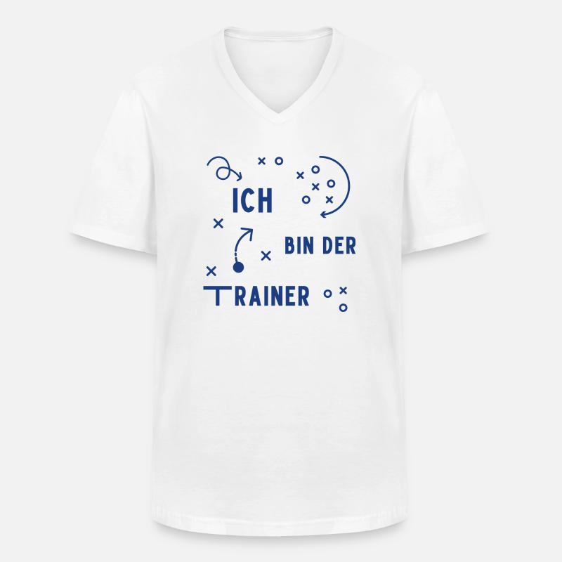 Ich bin der Trainer - Männer-T-Shirt mit V-Ausschnitt - Weiß