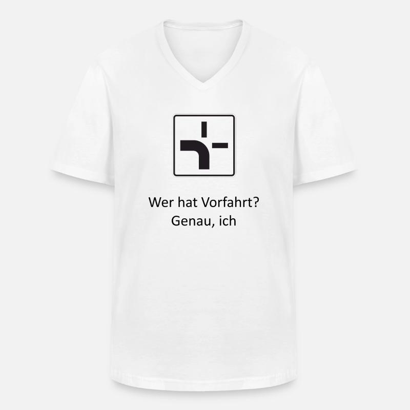 Wer hat Vorfahrt? - Männer-T-Shirt mit V-Ausschnitt - Weiß