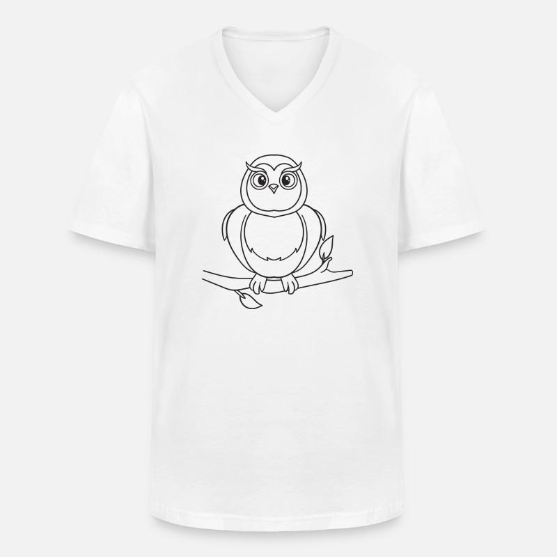Eule, Vogel, Geschenk, Geschenkidee - Männer-T-Shirt mit V-Ausschnitt - Weiß