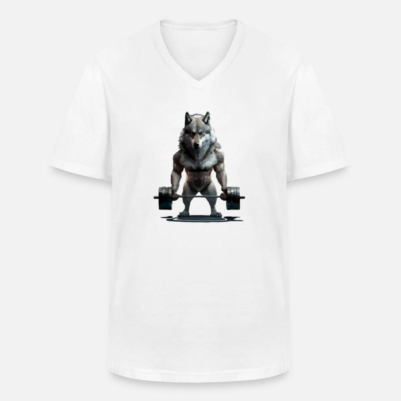 Der Wolf mit Veränderungen - Männer-T-Shirt mit V-Ausschnitt - Weiß
