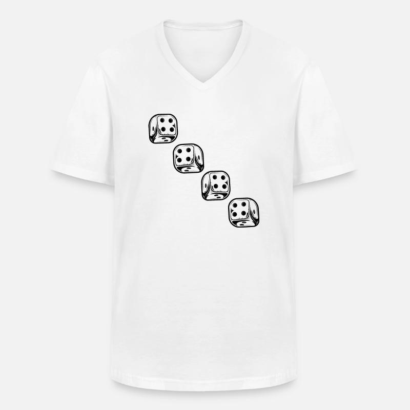 boardgame chess backgammon game night - Männer-T-Shirt mit V-Ausschnitt - Weiß