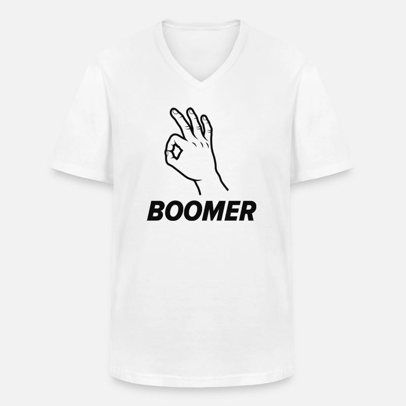 blockiertTitle - Männer-T-Shirt mit V-Ausschnitt - Weiß