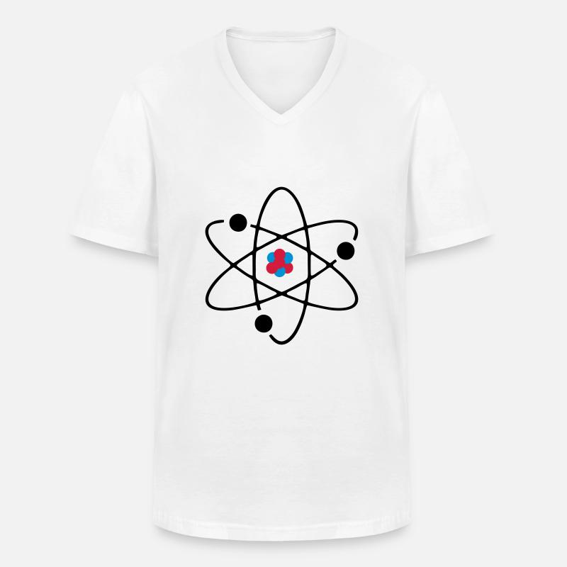 Atom 3farbig - Männer-T-Shirt mit V-Ausschnitt - Weiß