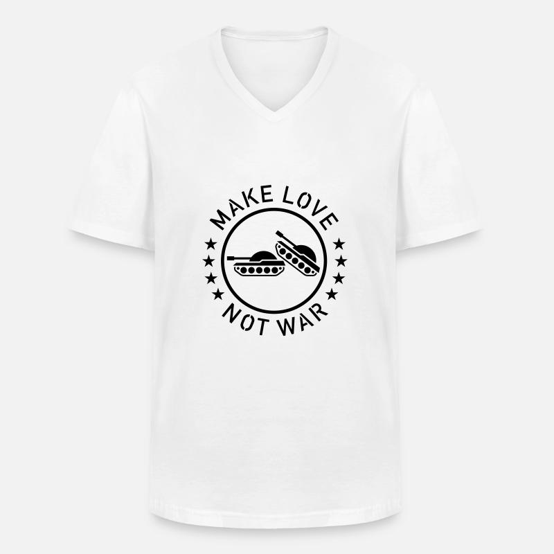 Make Love Not War (1C) - Männer-T-Shirt mit V-Ausschnitt - Weiß