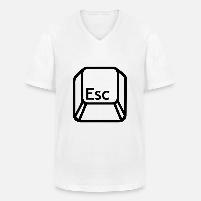 Esc Computer - Männer-T-Shirt mit V-Ausschnitt - Weiß