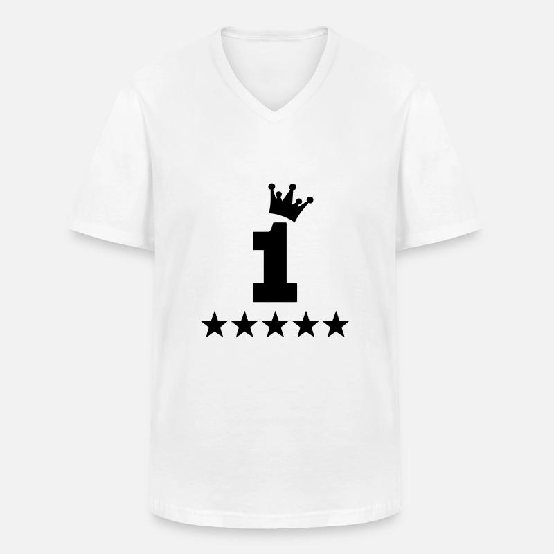 1 - Männer-T-Shirt mit V-Ausschnitt - Weiß