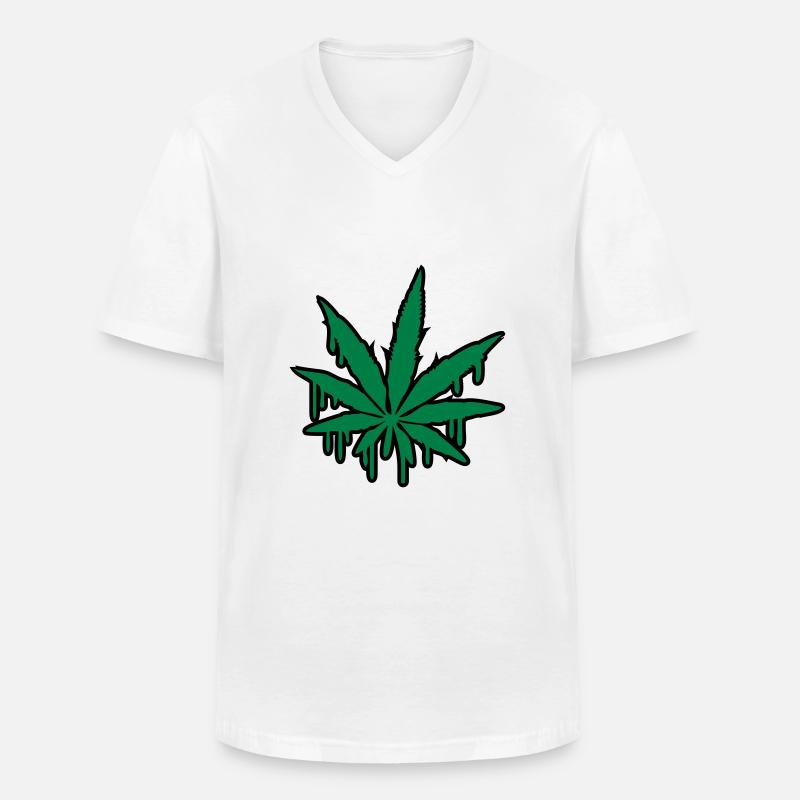 Weed Graffiti - Männer-T-Shirt mit V-Ausschnitt - Weiß