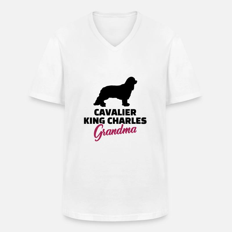 Cavalier King Charles - Männer-T-Shirt mit V-Ausschnitt - Weiß