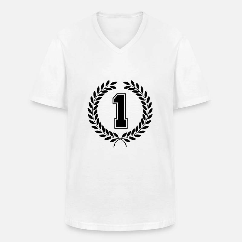 1 - Männer-T-Shirt mit V-Ausschnitt - Weiß