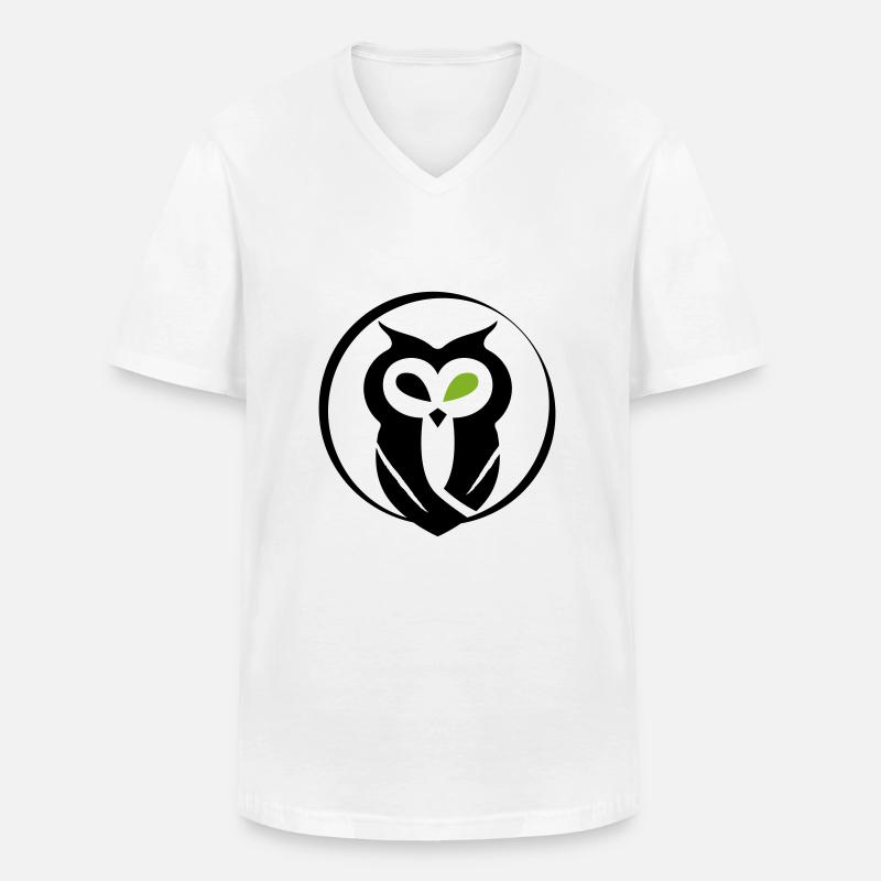 GOWILD Eule - ohne was ... zebrastyle - Männer-T-Shirt mit V-Ausschnitt - Weiß