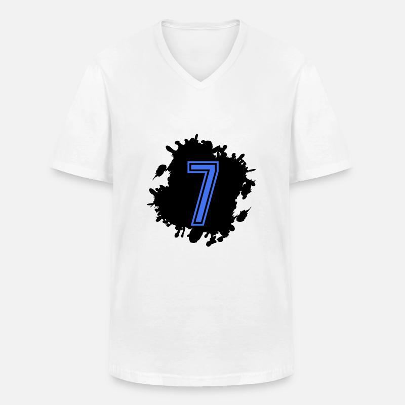 fleck 7 - Männer-T-Shirt mit V-Ausschnitt - Weiß