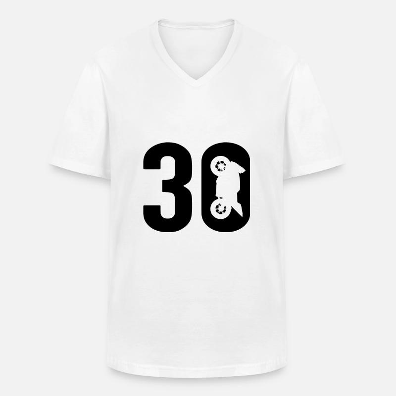 30 Biker Motorrad 30 - Männer-T-Shirt mit V-Ausschnitt - Weiß