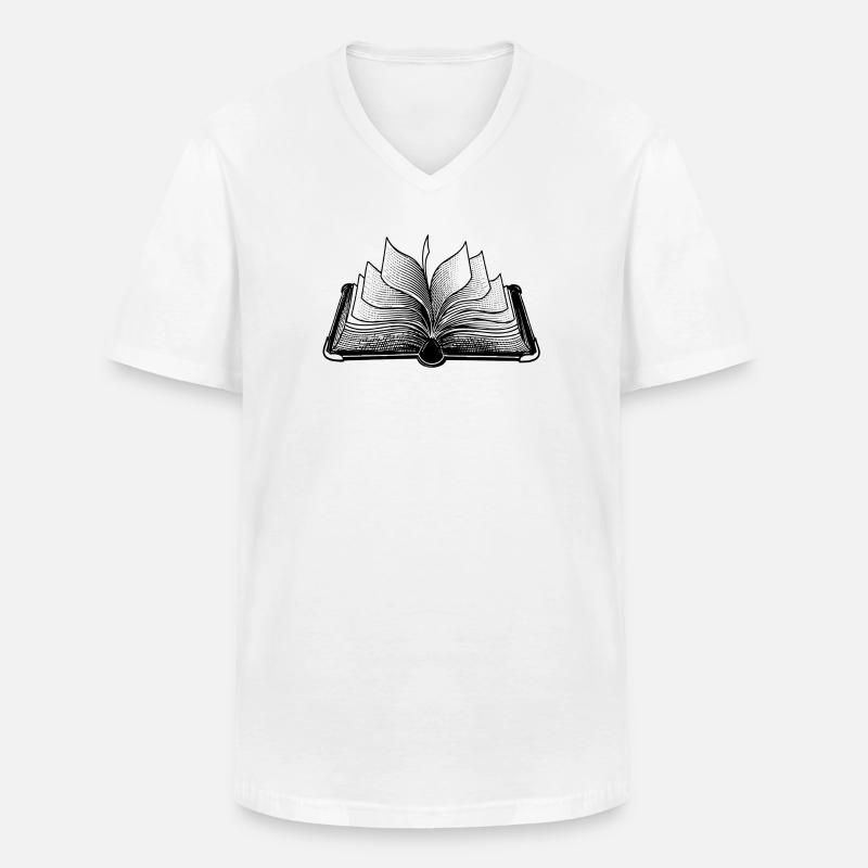 Buch - Männer-T-Shirt mit V-Ausschnitt - Weiß