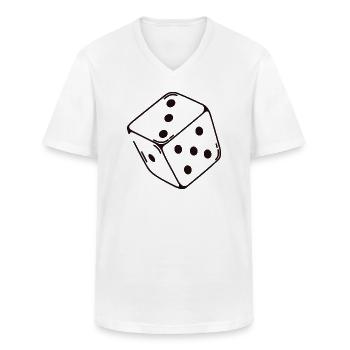 Lucky dice - Men's V-Neck T-Shirt - white - Front - AI Model Male 185 light (185cm)