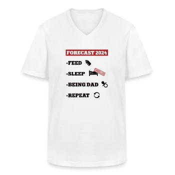 Vorhersage 2024 Papa Werden Vater Dad Baby Kommt - Männer-T-Shirt mit V-Ausschnitt - Weiß - Vorne - AI Model Male 185 light (185cm)