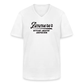 Zimmerer Meister Zimmermeister Zimmermann Holzbau - Männer-T-Shirt mit V-Ausschnitt - Weiß - Vorne - AI Model Male 185 light (185cm)