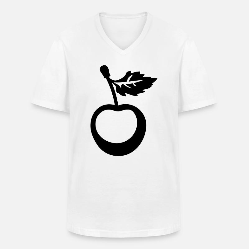 Kirsche - Männer-T-Shirt mit V-Ausschnitt - Weiß