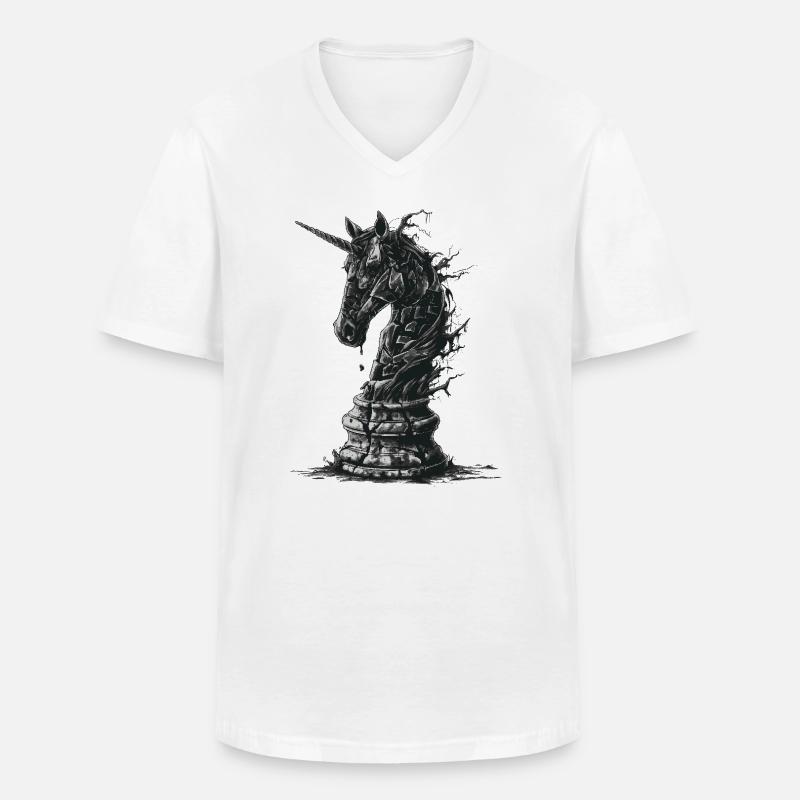 Springer Schach Pferd - Männer-T-Shirt mit V-Ausschnitt - Weiß