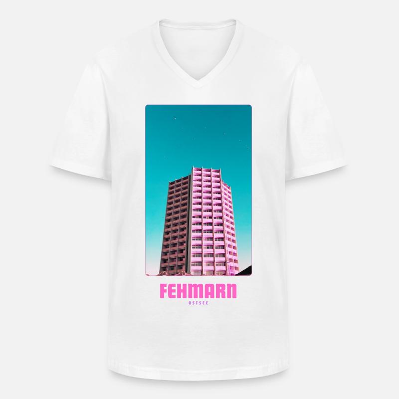 Fehmarn _ Ostsee  - Männer-T-Shirt mit V-Ausschnitt - Weiß