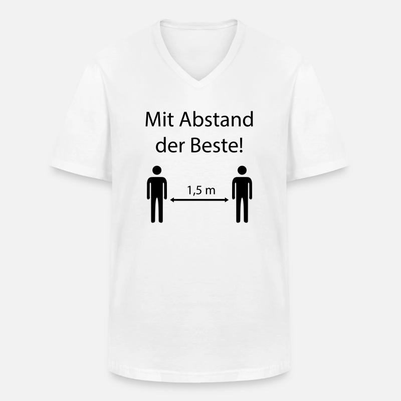 Mit Abstand der Beste - Männer-T-Shirt mit V-Ausschnitt - Weiß