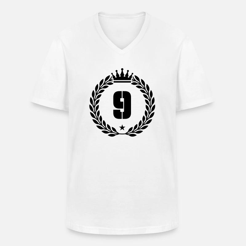 9 krone - Männer-T-Shirt mit V-Ausschnitt - Weiß
