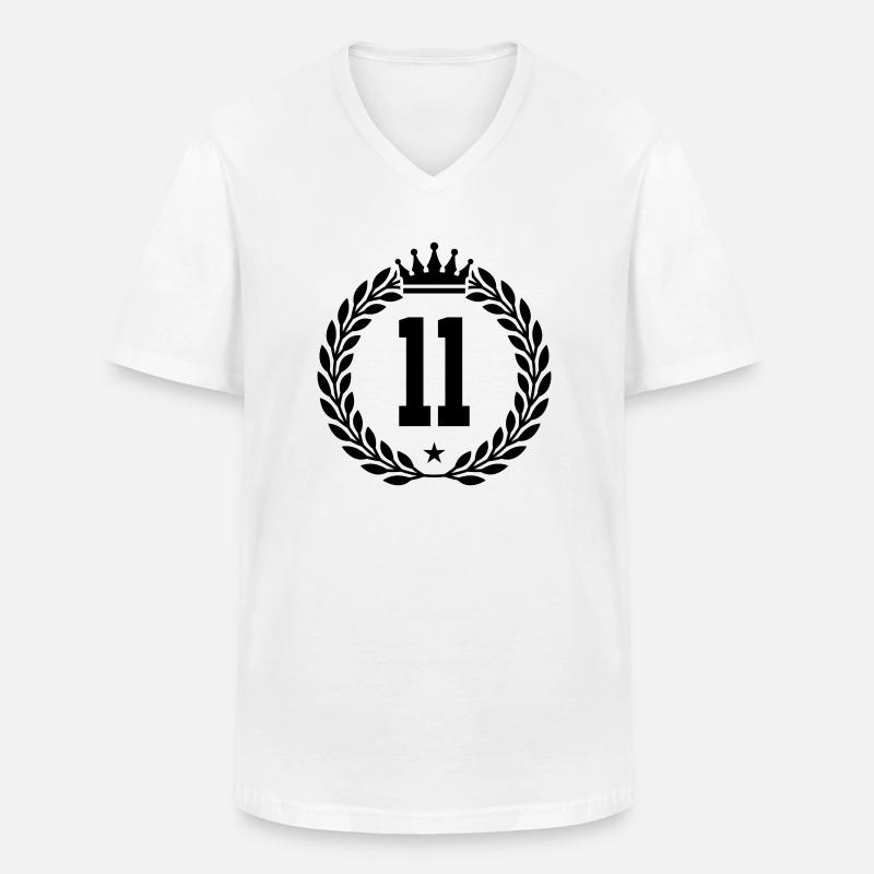 11 krone - Männer-T-Shirt mit V-Ausschnitt - Weiß